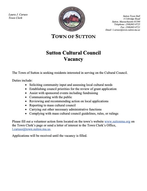Cultural Council Vacancy description