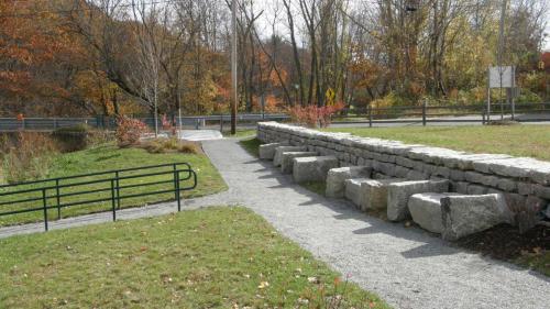 Granite benches  place to overlook river