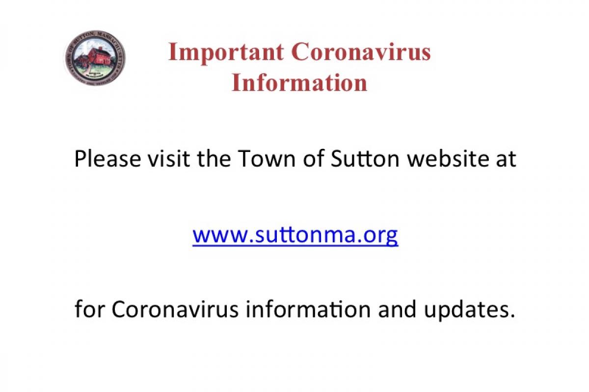Town of Sutton Coronavirus Info